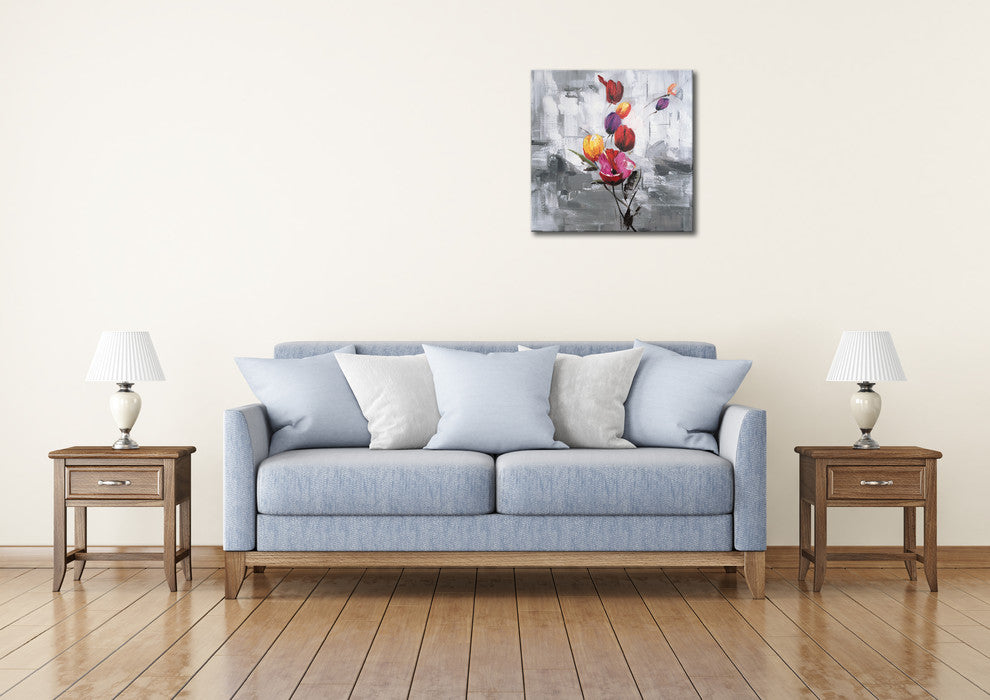 Hand Painted Flowers Wall Decor Artwork III