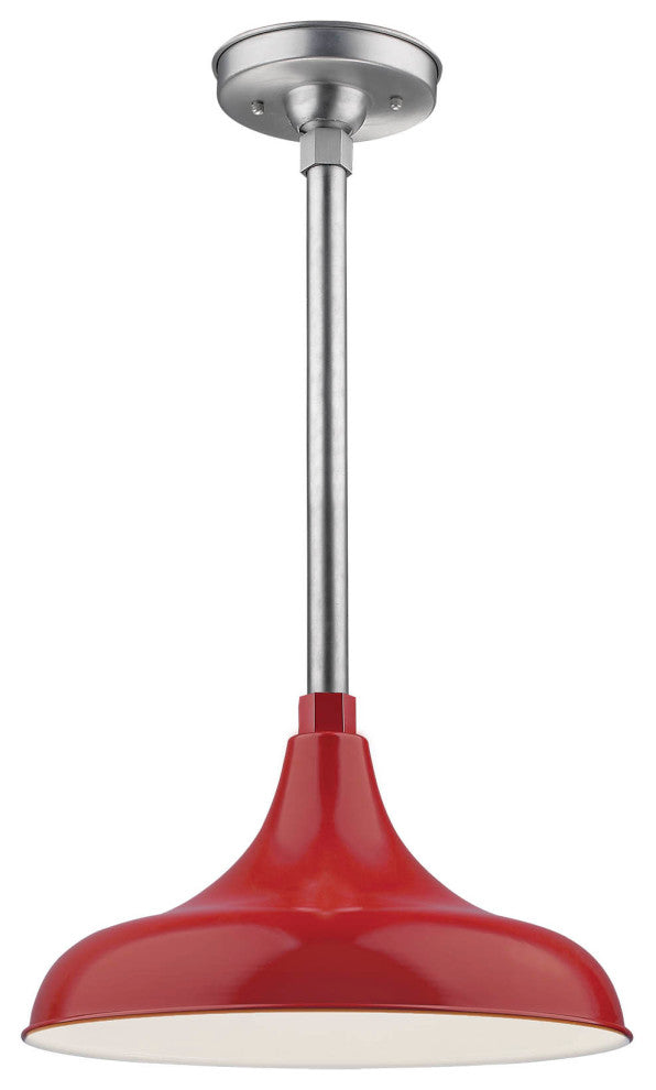 R Series 1-Light 14" Satin Red RLM Modified Warehouse Shade