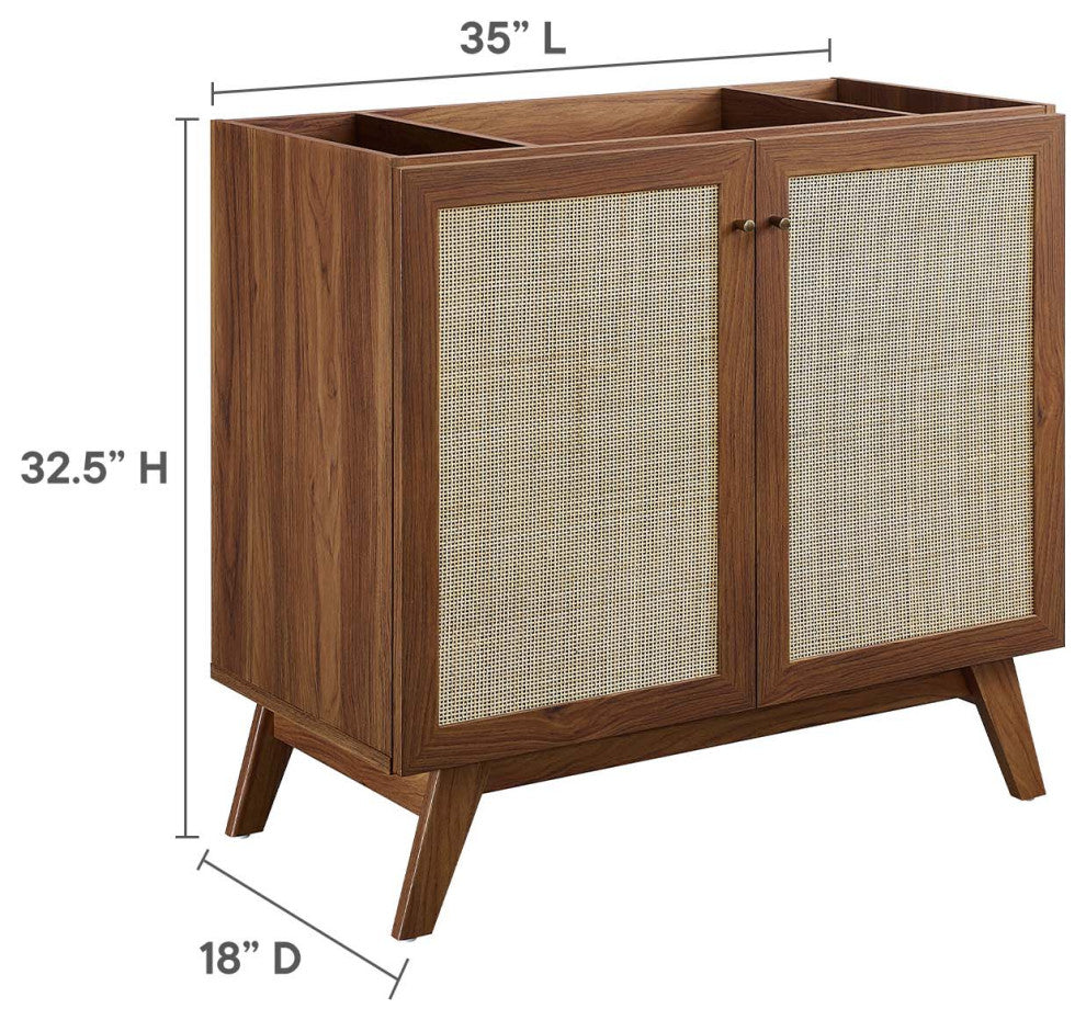 Soma 36" Bathroom Vanity Cabinet (Sink Basin Not Included) - Walnut