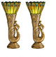 Art Deco Peacock Torchiere Lamps, Set of 2