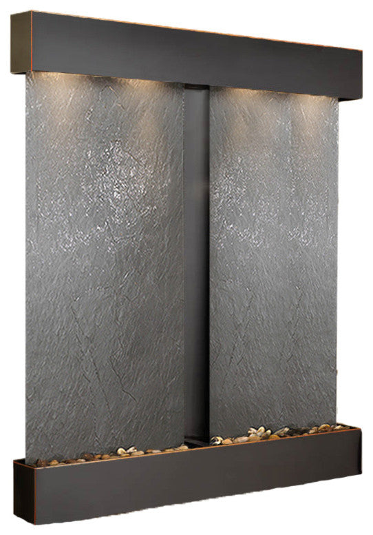 Cottonwood Falls Water Fountain, Black Featherstone, Blackened Copper, Square