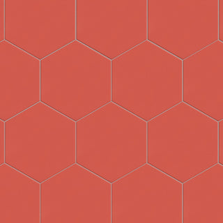 Textile Basic Hex Red Porcelain Floor and Wall Tile