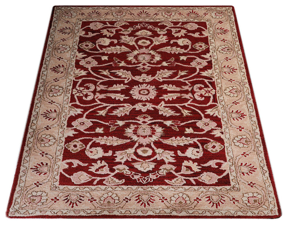 HAND TUFTED WOOL ECO-FRIENDLY AREA RUGS - Rectangle,Red Gold,Oriental