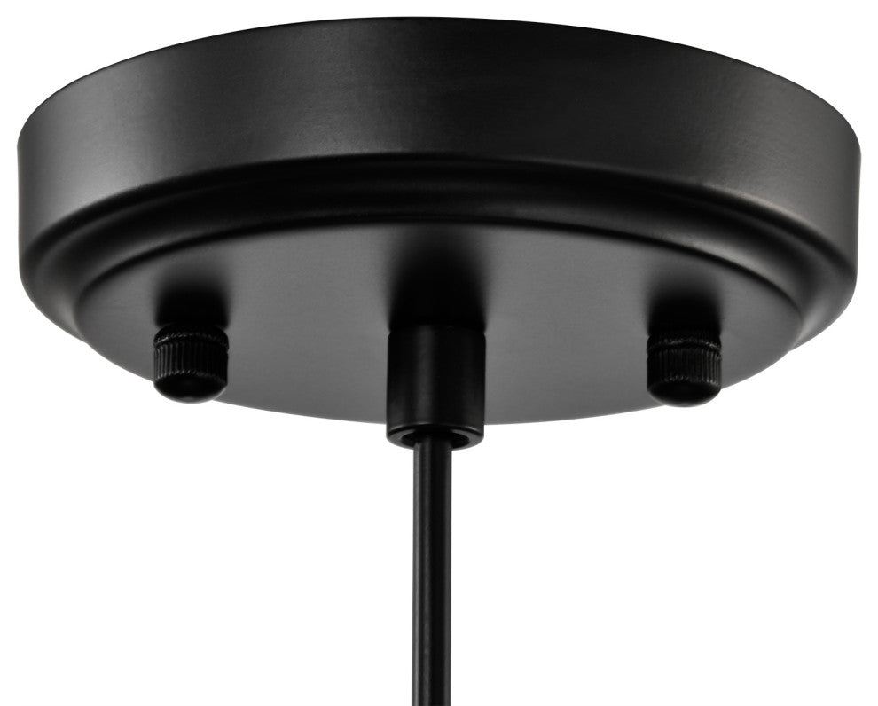 1-Light Matte Black Metal Cone Hanging Kitchen Pendant Light