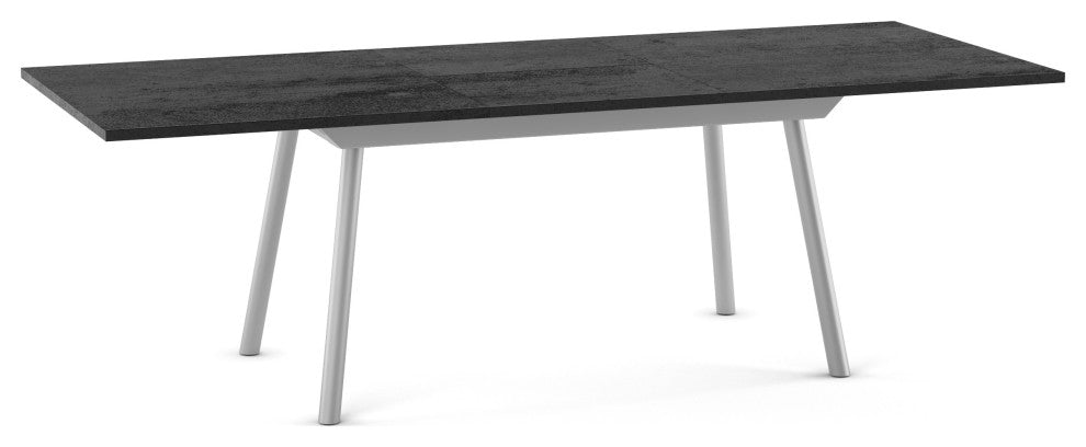 Amisco Faber Extendable Dining Table, Basalt Tfl / Silver Grey Metal
