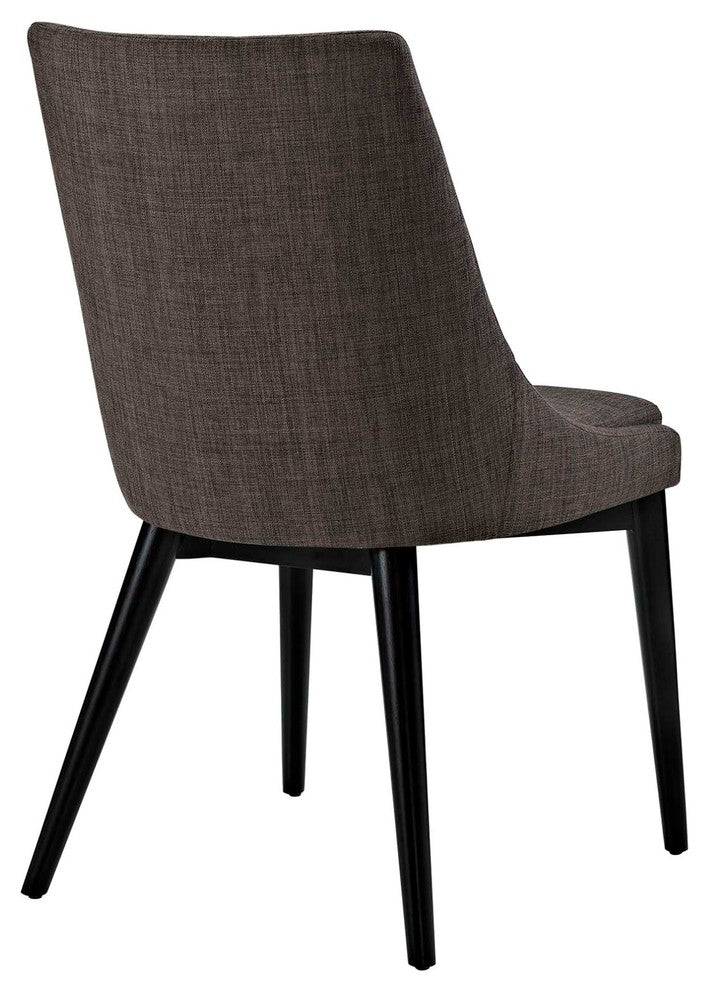 Modern Contemporary Urban Design Kitchen Room Dining Side Chair, Brown, Fabric