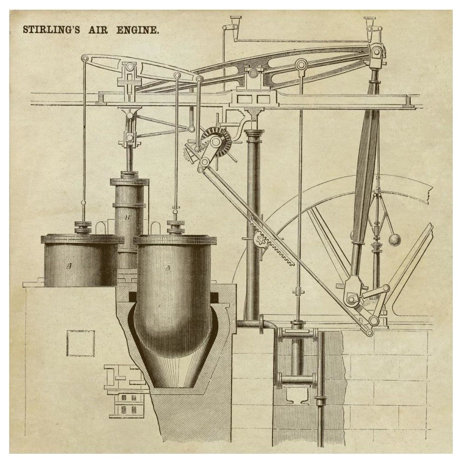 "Stirling's Air Engine" Digital Paper Print by Inventions, 24"x24"