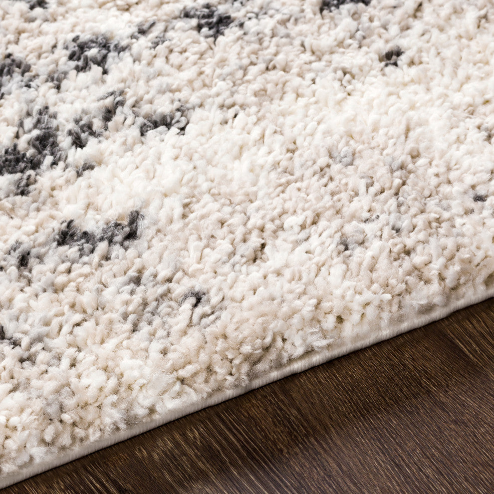 Surya Eskimo Shag ESG-2306 Machine Woven Area Rug, Light Beige, 6'7" x 9'