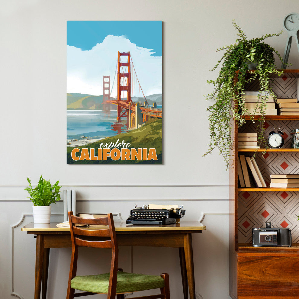 "Bicoastal Beauty" Frameless Floating Tempered Glass Panel Wall Art Set of 2