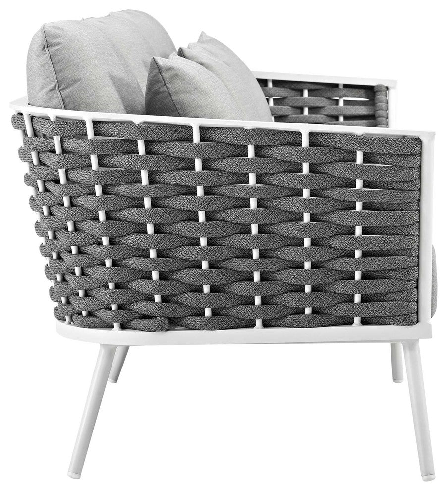 Stance 3-Piece Outdoor Patio Aluminum Sectional Sofa Set, Gray