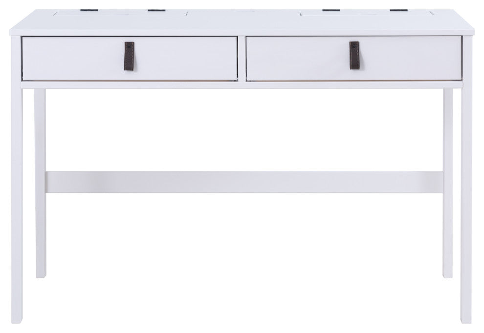 Memomad Bali Home Office Solid Wood Desk with Drawers (Off-White)