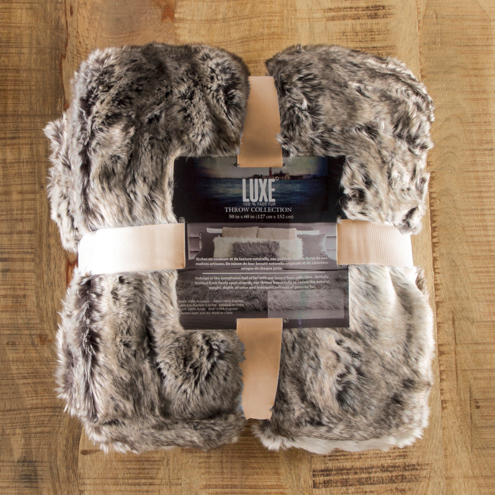 Faux Fur Throw 50"x60", Tawny Fox