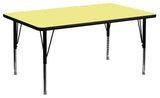 24''Wx48''L Yellow Thermal Laminate Activity Table
