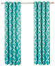 Moroccan Tile Printed Grommet Curtains, Pair, Blue, 96"