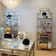Minimalist Silver Arch Metal Etagere, Standing Book Shelf Modern Glass Shelves