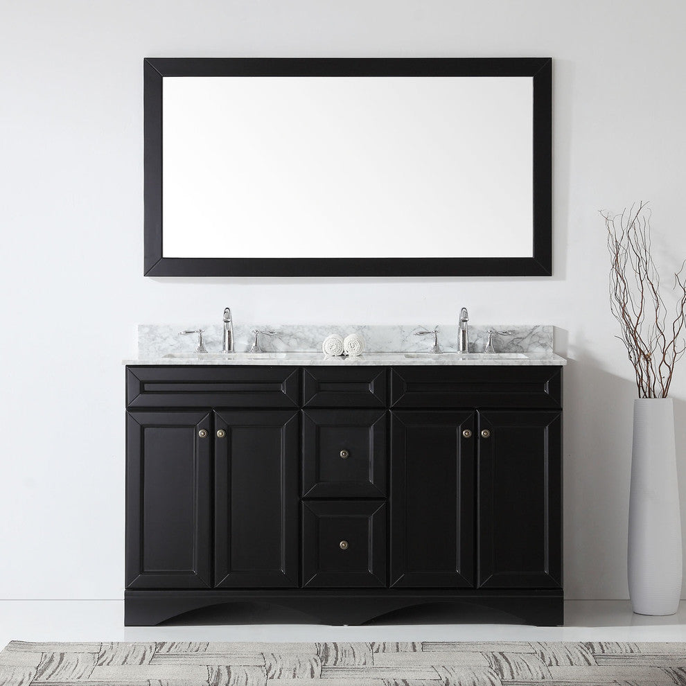 Talisa 60" Double Bathroom Vanity Set, Espresso