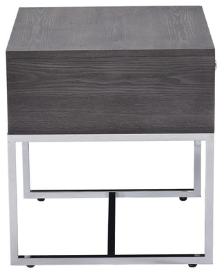81172 End Table, Gray Oak and Chrome