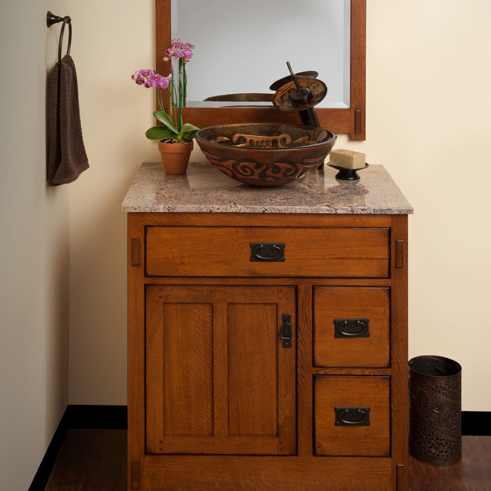 Mosaico Glass Vessel Sink Set, Oil Rubbed Bronze