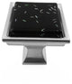 Black Iridescent Comet Crystal Glass Brushed Nickel Madison Classic Knob