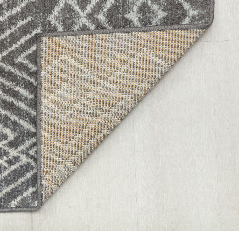 Cove Nocturne Gray Moroccan Tribal Gray Area Rug, 8'3"x10'0"