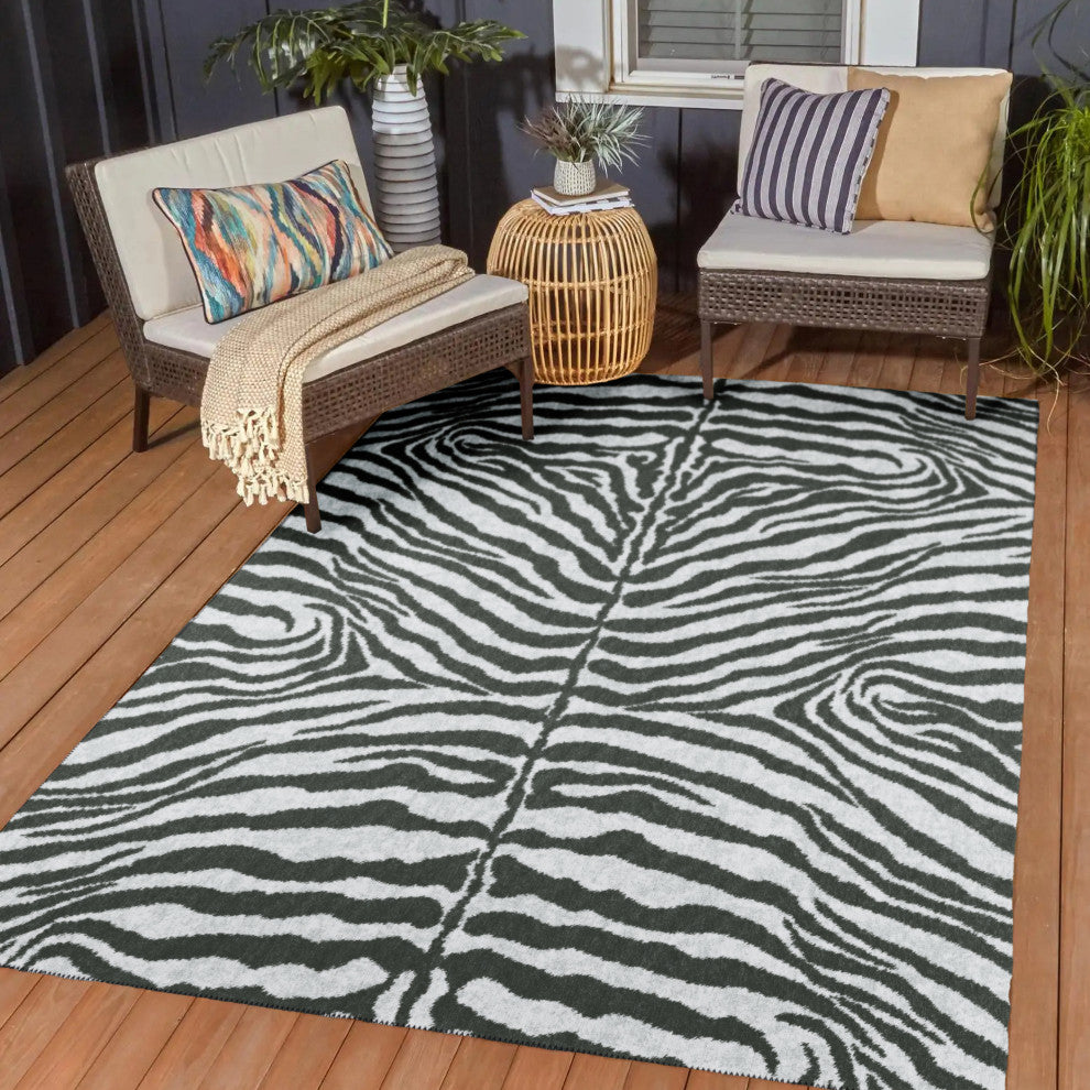 Indoor/Outdoor Mali ML1 Flannel Machine Washable 3' x 5' Rug