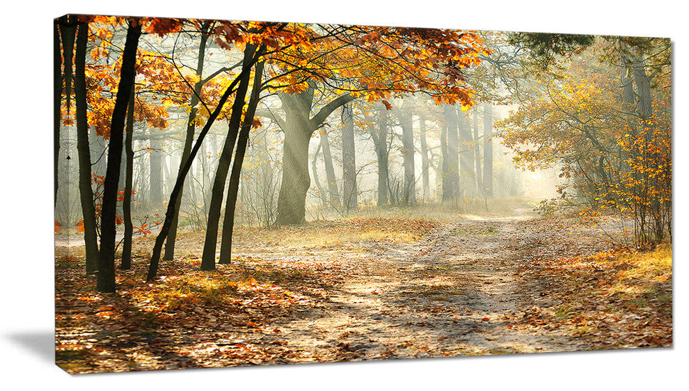 "Bright Yellow Fall Morning" Canvas Print, 32"x16"