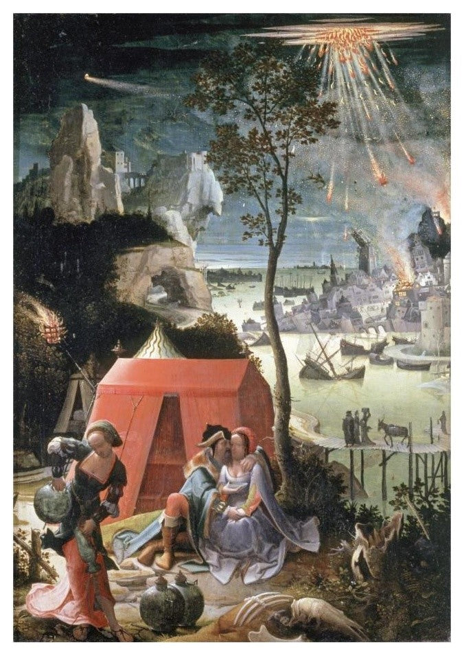 "Lot and His Daughters" Digital Paper Print by Lucas Van Leyden, 17"x24"
