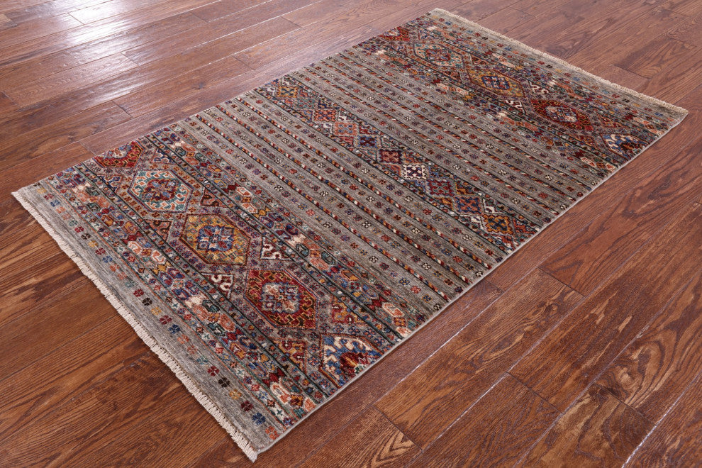 3' 3" X 5' 3" Hand Knotted Khorjin Super Kazak Rug Q11072