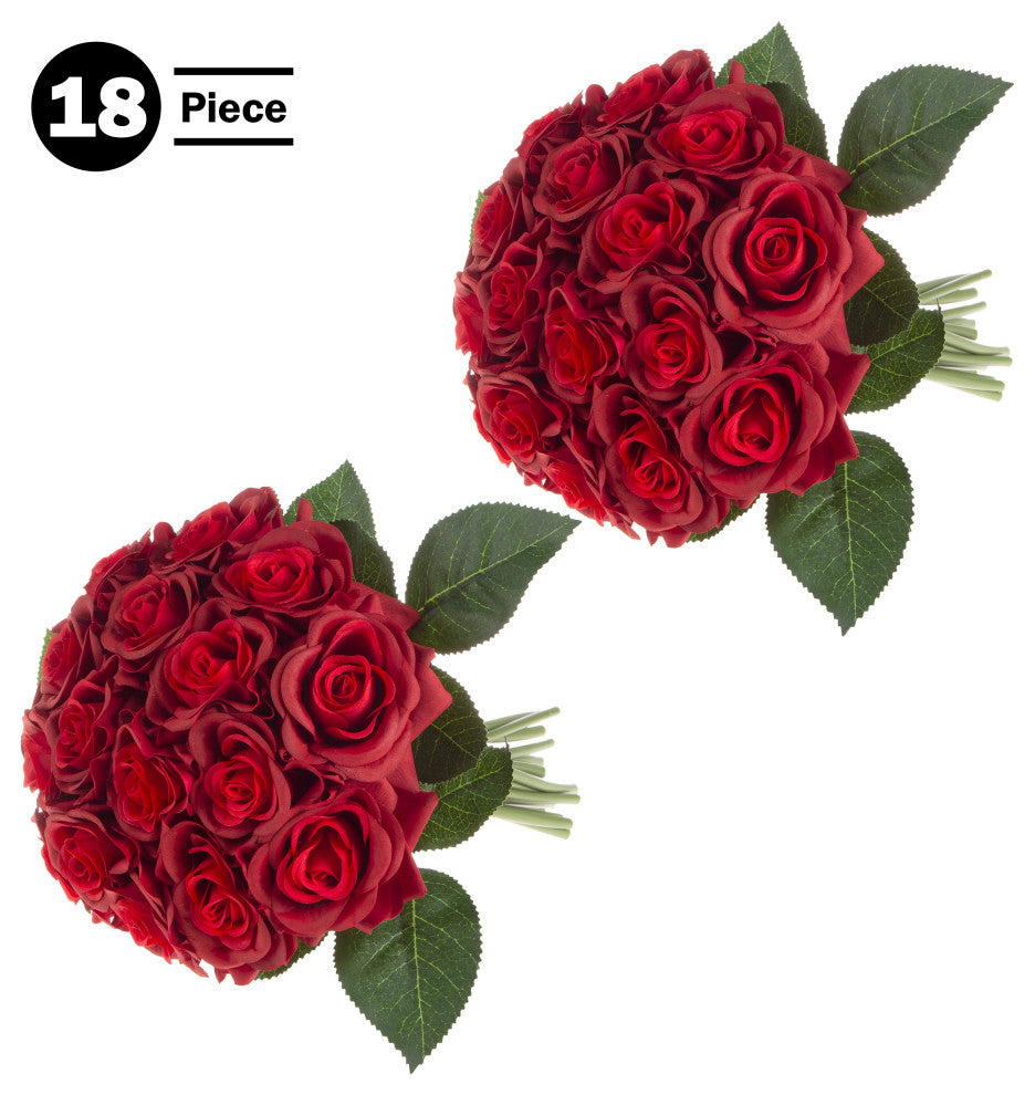 Rose Artificial Flowers 36Pc, Red