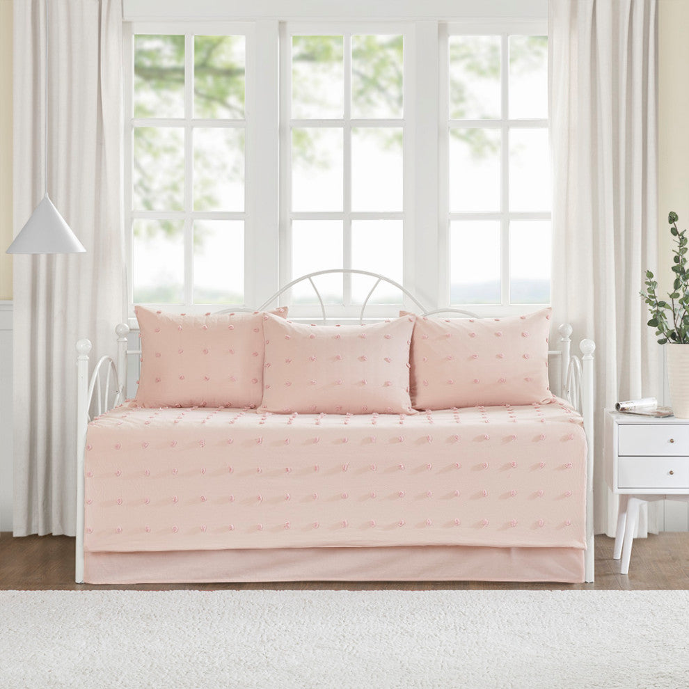 Urban Habitat Brooklyn Pom-Pom Cotton Daybed Coverlet Set, Pink