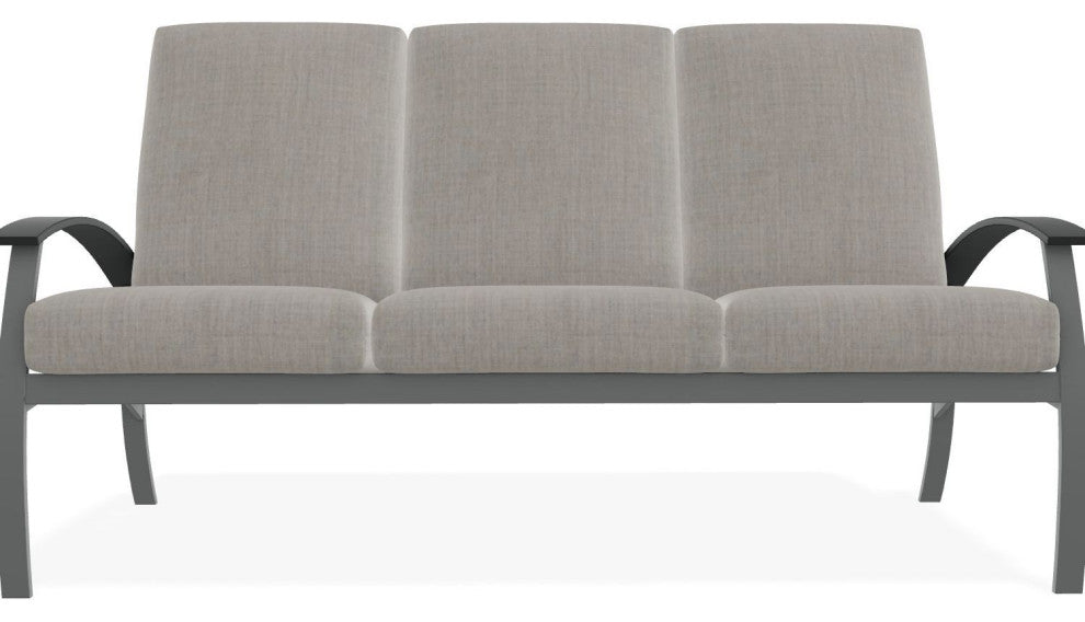 Belle Isle Cushion 3-Seat Outdoor Sofa, Cast Silver/Graphite