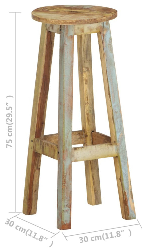 vidaXL Bar Stools 2 pcs Solid Reclaimed Wood