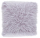 Poly Filled Mongolian Faux Fur Throw Pillow, 22"x22", Lavender