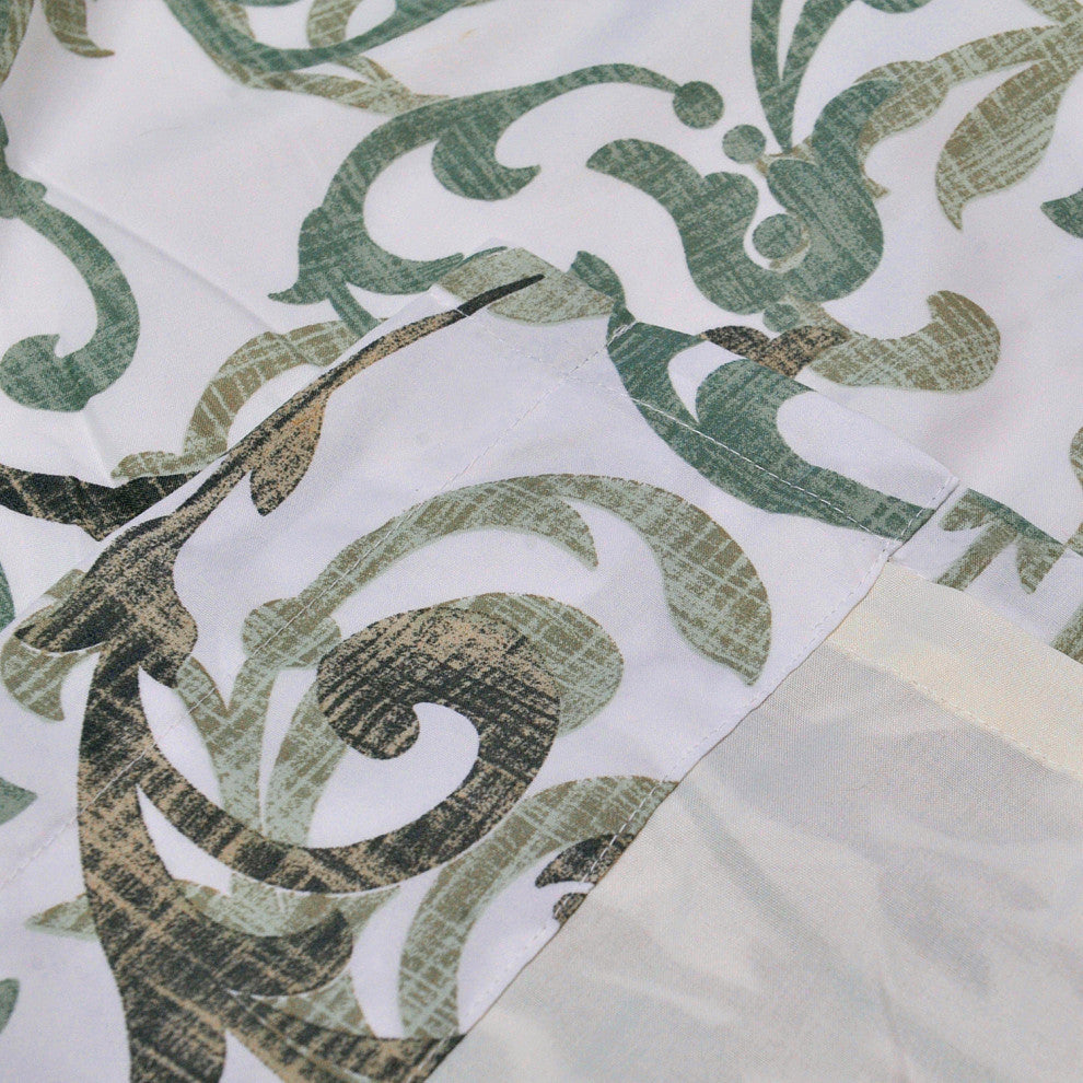 Printed Microfiber 2 Piece Curtain Set, Brown Aqua, 60" X 96"
