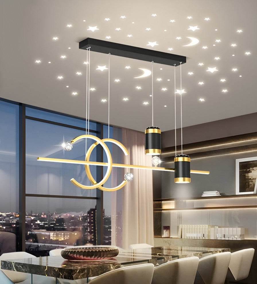 Le Mas | Pendant Light in a Nordic style for Dining Room, Golden, Trichromatic Light