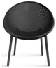 Set of 2 Modern Plastic Lounge Chair Egg Shaped Seat for Indoor/Outdoor, Black