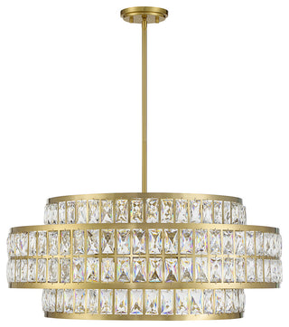 Renzo 6-Light Pendant, Matte Black, Warm Brass