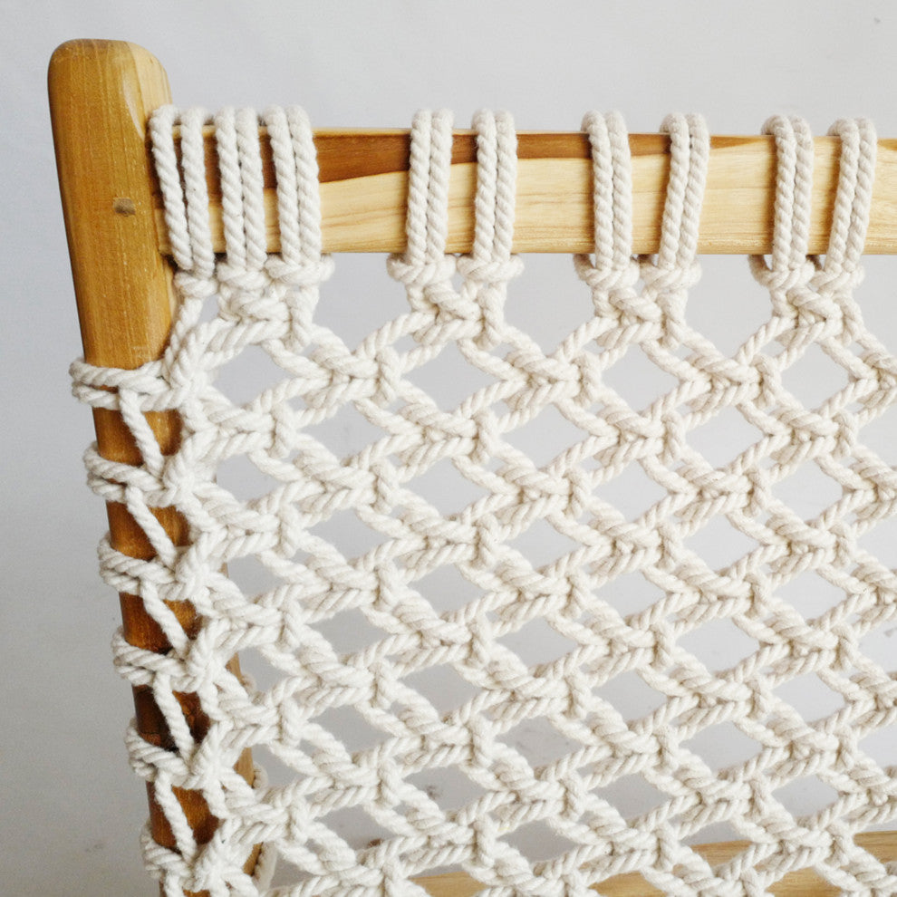 Woven Rope Teak Easy Chair