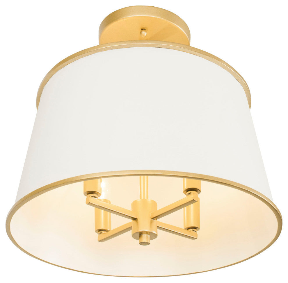 Coco 4-Lt  Semi-Flush - Matte White/French Gold