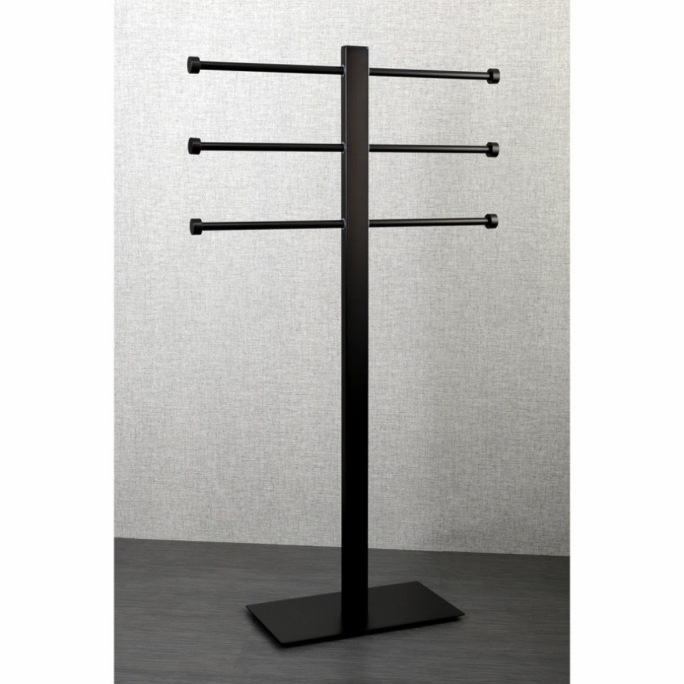 Kingston Freestanding Stainless Steel Towel Holder With Base, Oil Rubbed Bronze