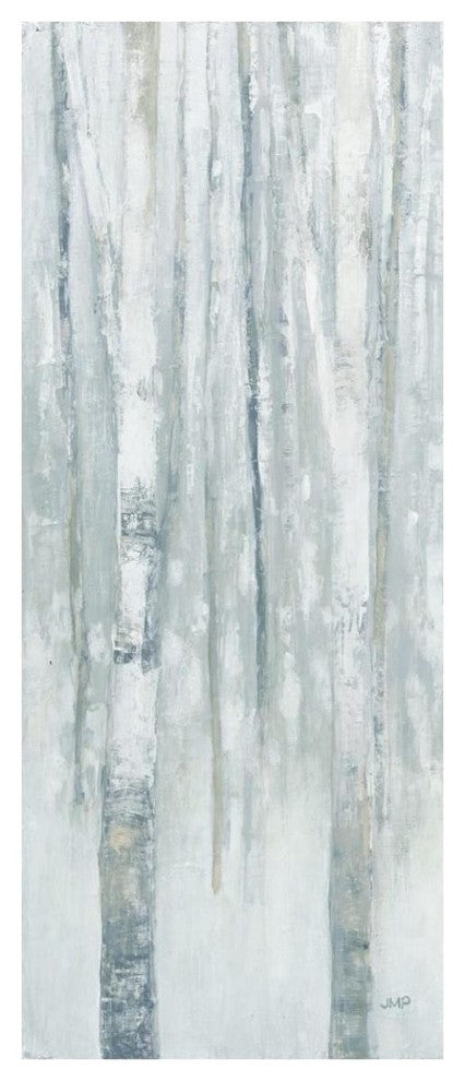 "Birches in Winter Blue Gray Panel I" Print by Julia Purinton, 22"x52"