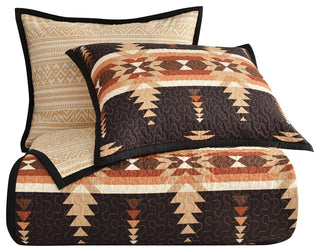 3-Piece Yosemite Western Aztec Reversible Quilt Set, Twin
