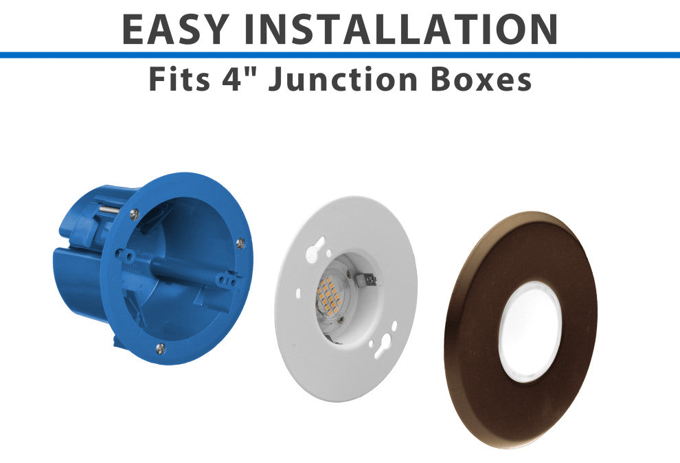 SureFit(v3) LED Flush Mount Ceiling Light, 5000K with Round Bronze Trim