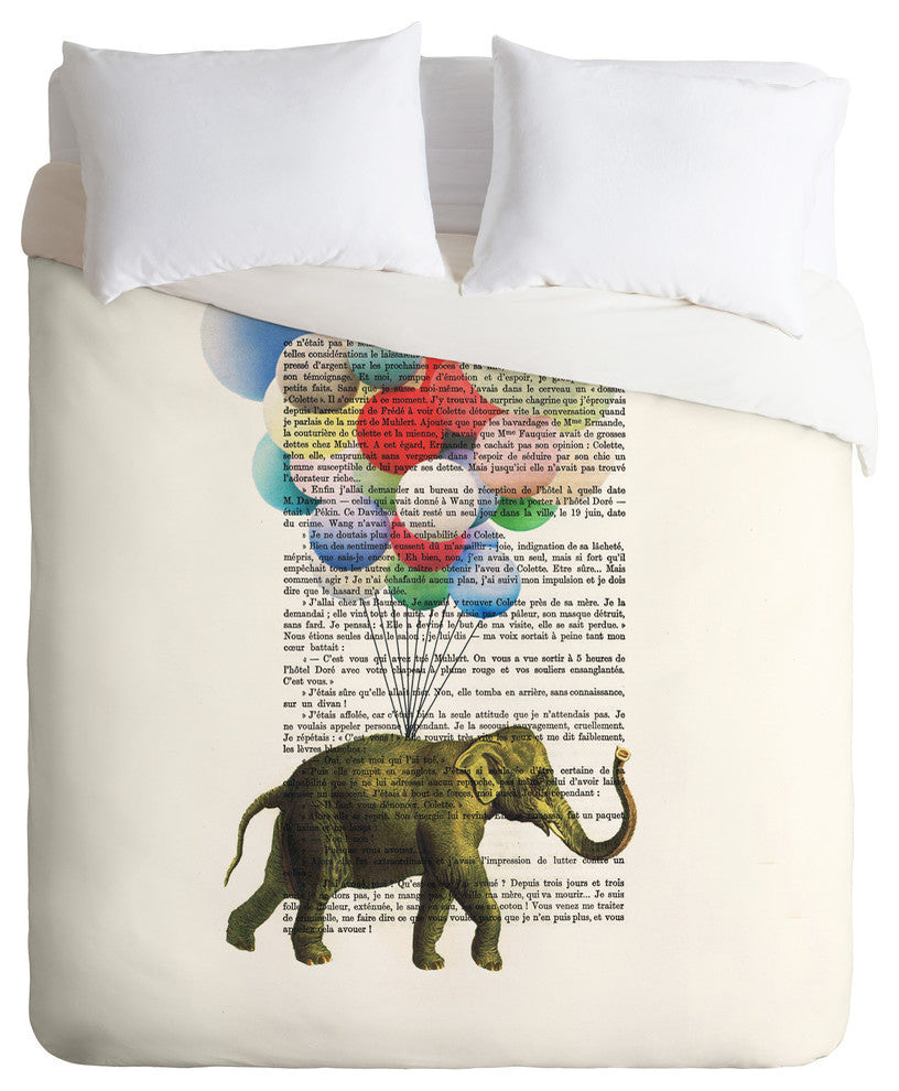 Deny Designs Coco De Paris Flying Elephant Lightweight Duvet Cover