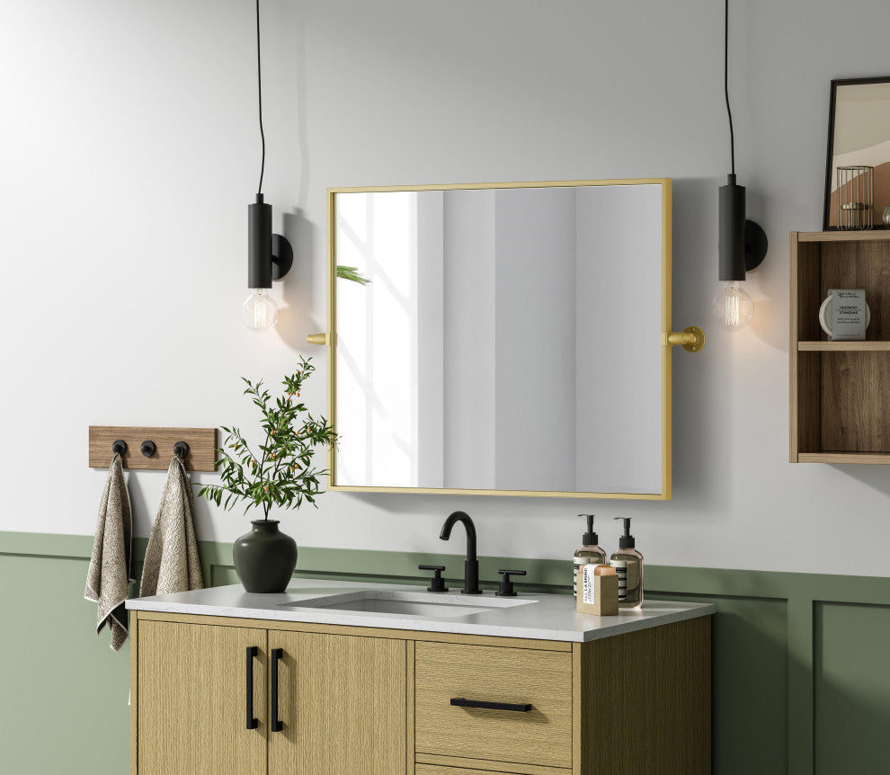 Home Living 24x30 Pivot Mirror, Brass
