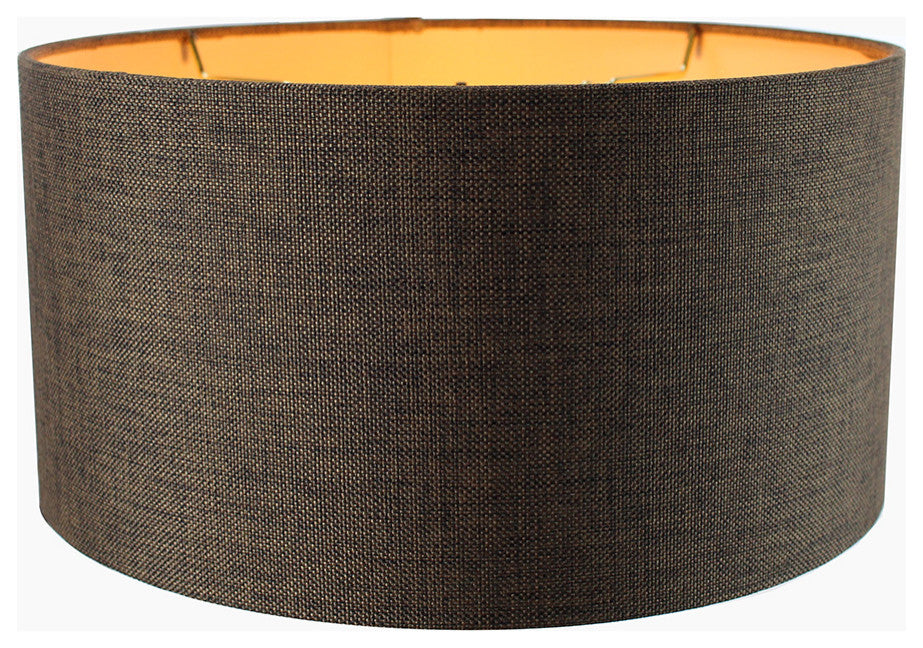 Chocolate Burlap Shallow Drum Lampshade 18x18x10