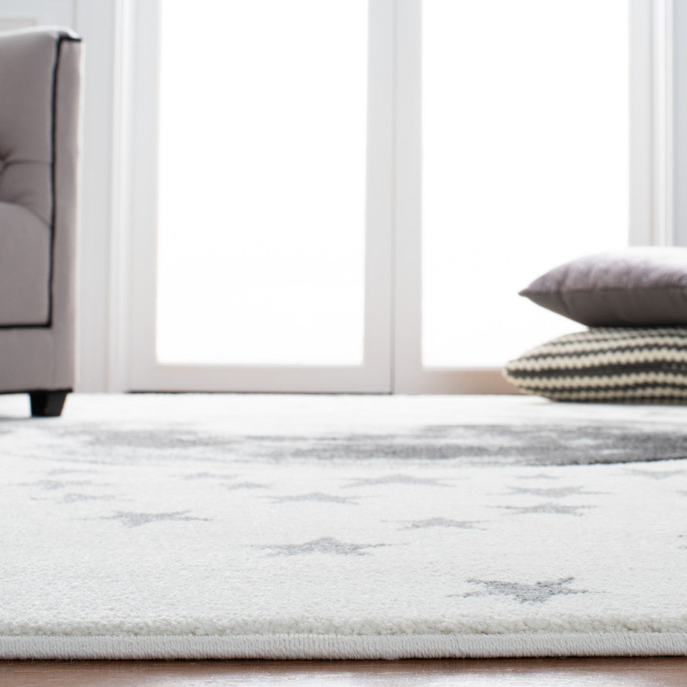 Safavieh Carousel Kids Collection CRK135A Rug, Ivory/Grey, 2'3" X 4'