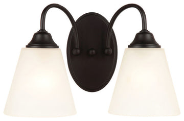 Galveston Matte Black 2-Light Wall Sconce Bathroom Fixture, 21-0034