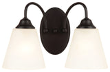 Galveston Matte Black 2-Light Wall Sconce Bathroom Fixture, 21-0034