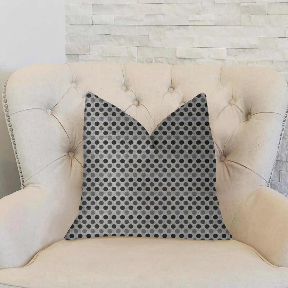 Paramount Gray and Black Luxury Throw Pillow, 12"x20"